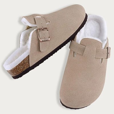Comwarm Fur Lined Clogs For Women Men Winter Fuzzy Cork Slip