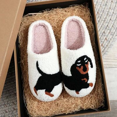 Pet Pattern Dachshund Embroidery stuffed Home Thick Sole pla