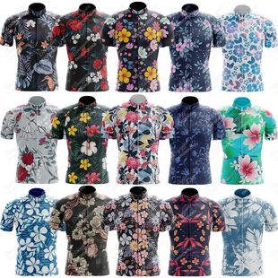 Camiseta de ciclismo Floral para hombre, Maillot reflectante