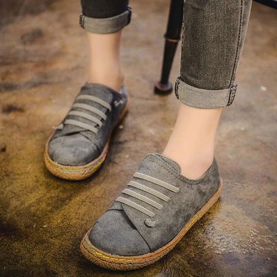Women's Shoes Flat Bottom Lace-Up Loafers Ladies New Autumn