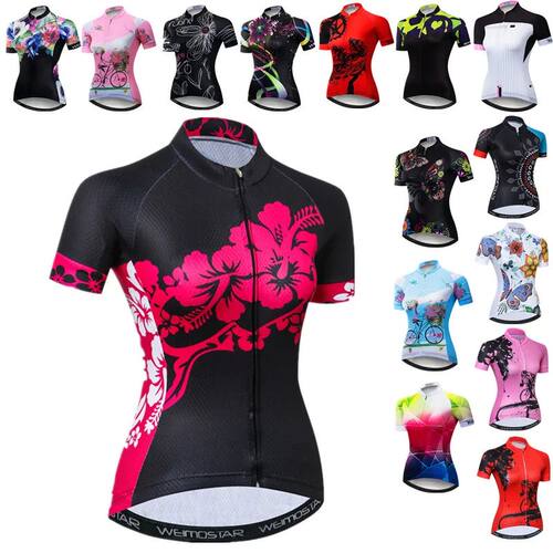 Weimostar-Camiseta de Ciclismo de flores para mujer, ropa de
