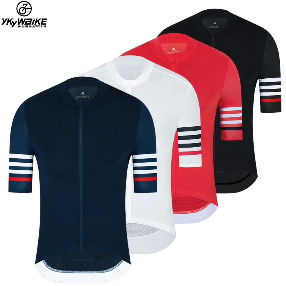 YKYWBIKE Hombres Ciclismo Jersey Pro Aero Race Fit Manga Cor