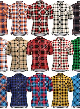 Camiseta de ciclismo a cuadros para hombre, Maillot reflecta