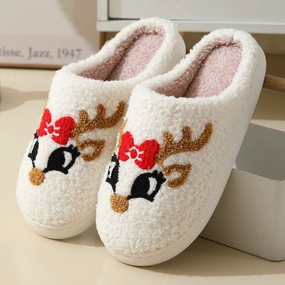 Comwarm Curly Plush Warm Slippers For Women Fluffy Fuzzy Sof