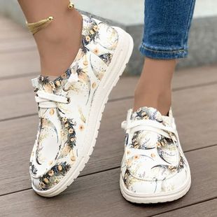 Trendy 2024 Canvas Print Shoes Large Single Style Ethnic New