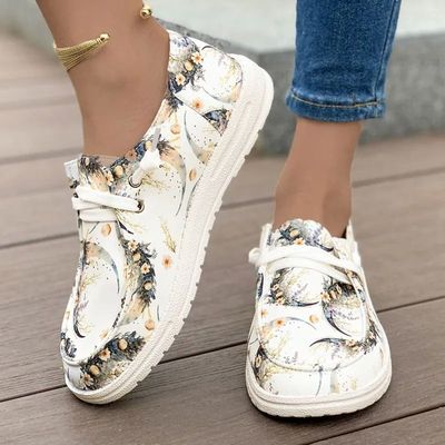 Trendy Ethnic Style Single Shoes 2024 New Large Canvas Print