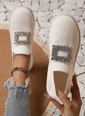 Square Buckle Rhinestone Summer New Style Fashionable Comfor
