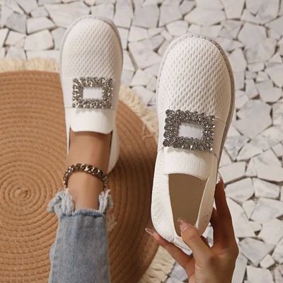 Square Buckle Rhinestone Summer New Style Fashionable Comfor
