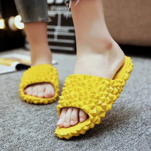 Fashion Funny Creative Durian Slippers Anti Slip PVC Flats S