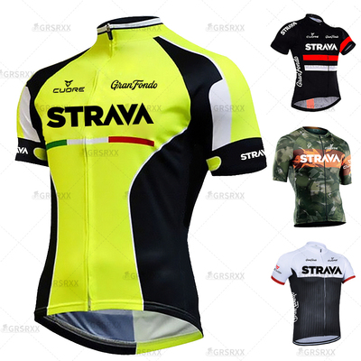 STRAVA Cycling Jersey Men's Summer Anti-UV MTB Bicycle Jerse