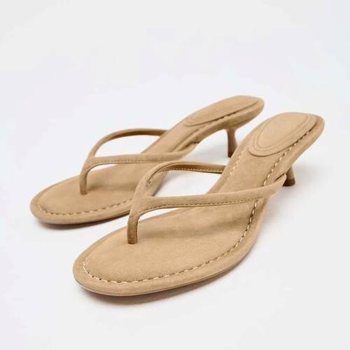 Summer Round Toe Clip Toe Women Slippers Casual Thin Heel Sl