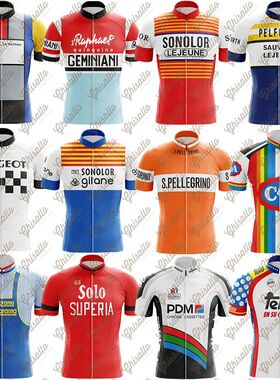 Camiseta de ciclismo Retro para hombre, Maillot reflectante