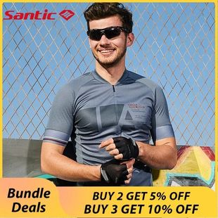Santic-camisetas de ciclismo para hombre, ropa deportiva de