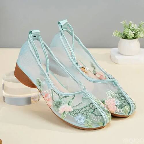 Summer new ethnic style Shoes Lace-up Mesh thin casual flats