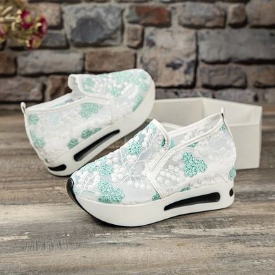 Women's Sneakers Floral Embroidery Mesh Sneakers for Women S