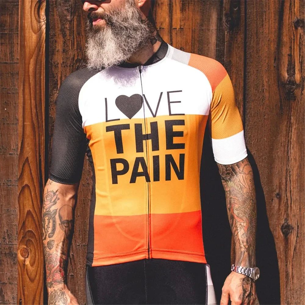 Camiseta de Ciclismo Love The Pain para hombre, Maillot tran