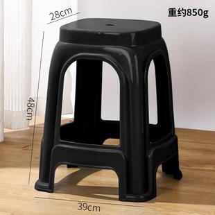 塑料凳子加厚家用简约餐桌椅子特厚大人结实商用胶凳塑料椅红高凳