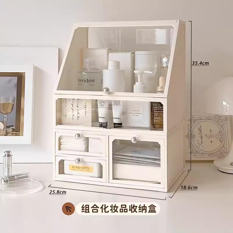 玻璃化妆刷收纳盒防尘带盖ins北欧风透明眉笔眼线笔筒珍珠刷子桶