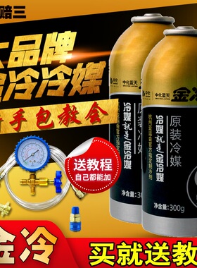 金冷媒R134a冷煤300克汽车空调制冷剂环保雪种车用氟利昂货车通用