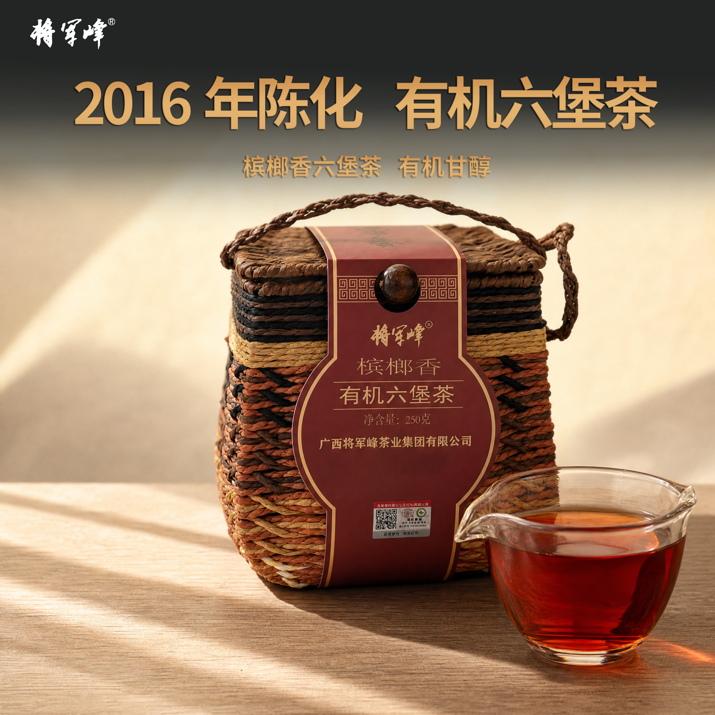 9年陈广西槟榔香有机六堡茶250g