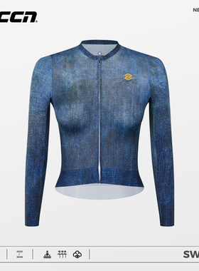 CCN长袖骑行服2025春夏季薄款仿古牛仔系列女士公路车自行车上衣