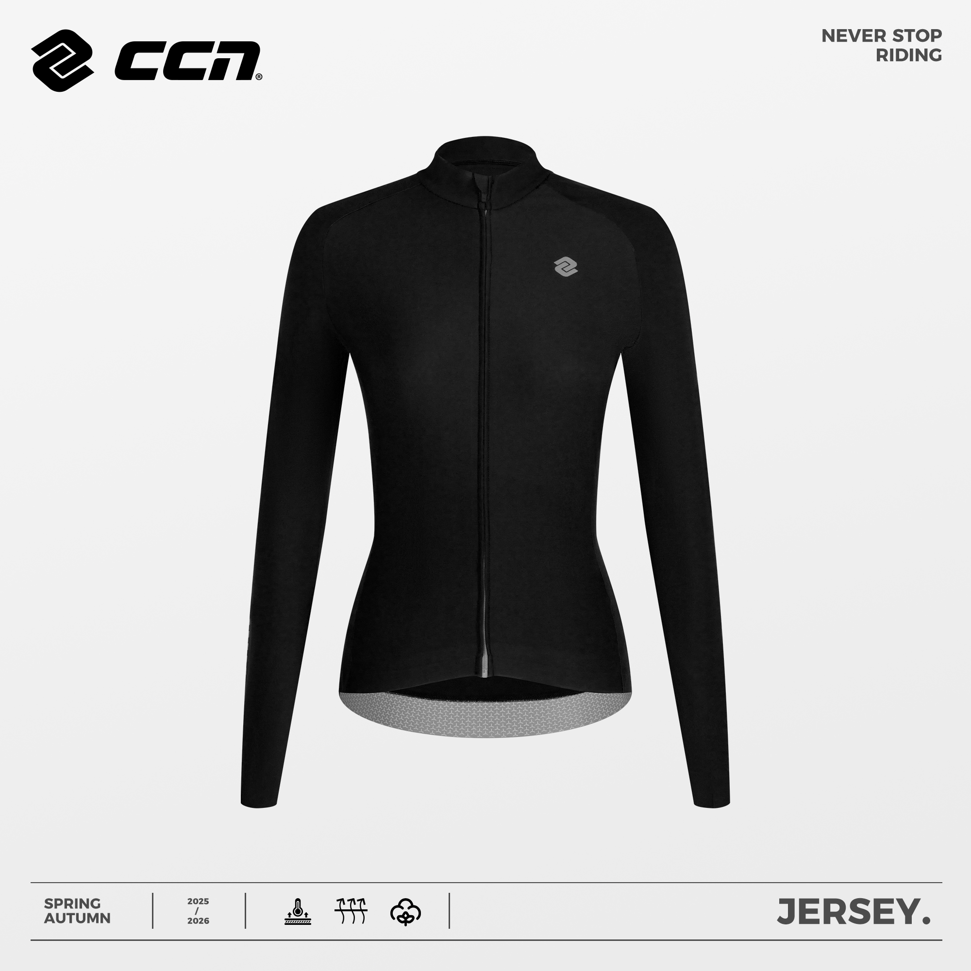 CCN骑行服女士款抓绒秋冬季新款加绒防寒保暖公路自行车长袖上衣