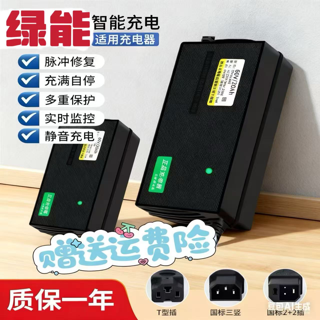 适用绿能原装电动车专用充电器