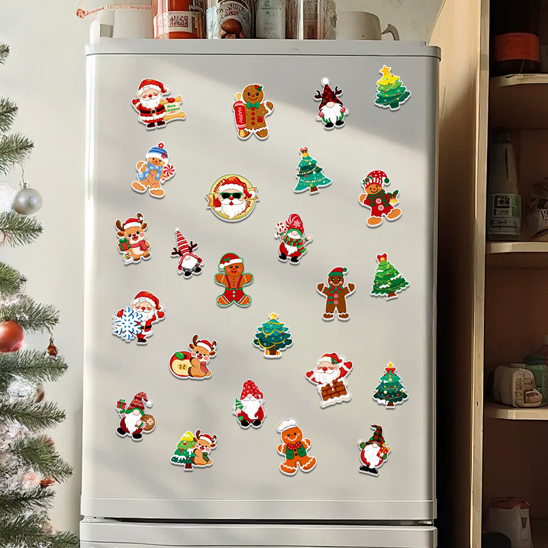 2026新款圣诞节创意卡通雪人磁吸冰箱贴磁贴节日装饰氛围布置道具