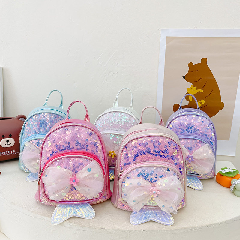 韩版可爱公主双肩包夏季新款女孩亮片小背包百搭洋气儿童出游包包