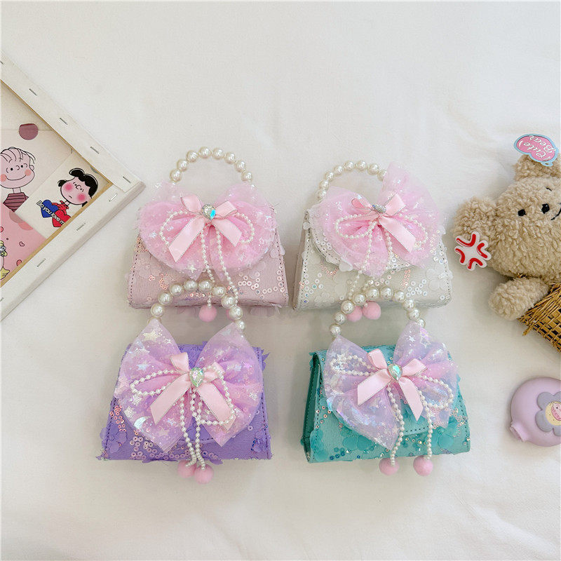 新款儿童包时尚小香风公主包可爱宝宝蝴蝶结女童手提斜挎包