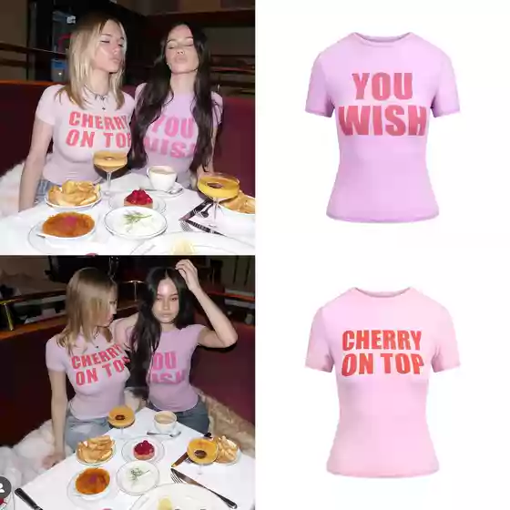 American Sweetheart 26 Spring/Summer New Skims Kardashian Valentine's Day English Letter Print Slim Fit Short Sleeve T-Shirt