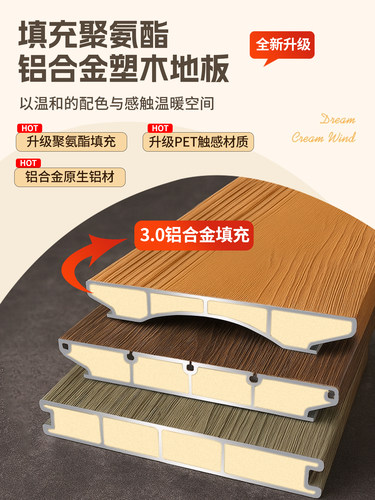 铝合金地板户外庭院室外塑木地板露台防腐木新型全铝木塑地板铺设