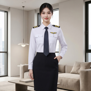 乐队演出服男女衬衫空姐长袖衬衣军鼓乐队服装空少空姐空乘工作服