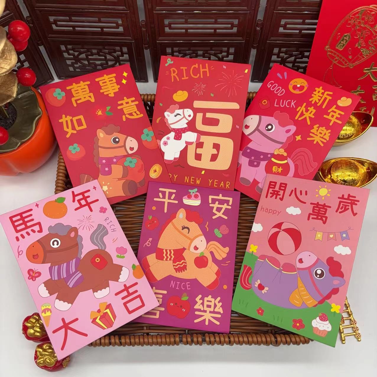 马年红包2026个性新款创意卡通可爱加厚新年利是春节通用儿童压岁