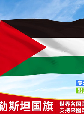 巴勒斯坦国旗户外飘旗手摇旗串旗办公桌旗落地旗会议签约旗帜外国旗万国旗运动会小旗帜装饰吊旗4号定制旗帜