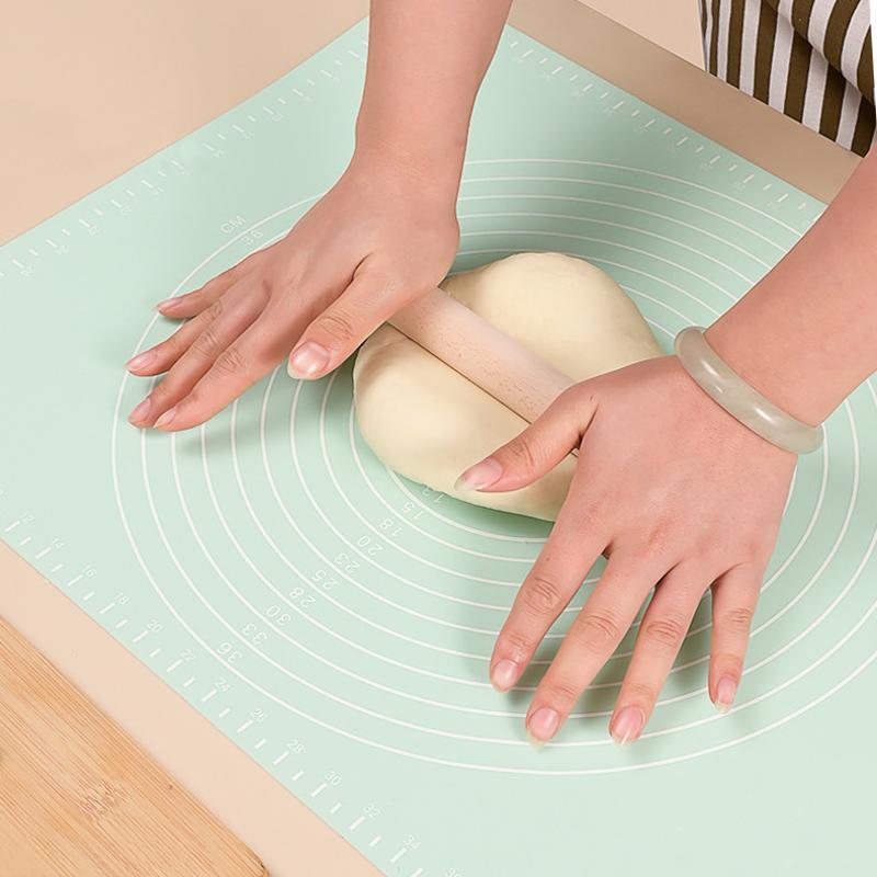 烘焙工具 大号耐高温硅胶垫 擀面揉面垫 带刻度硅胶案板 50*40c