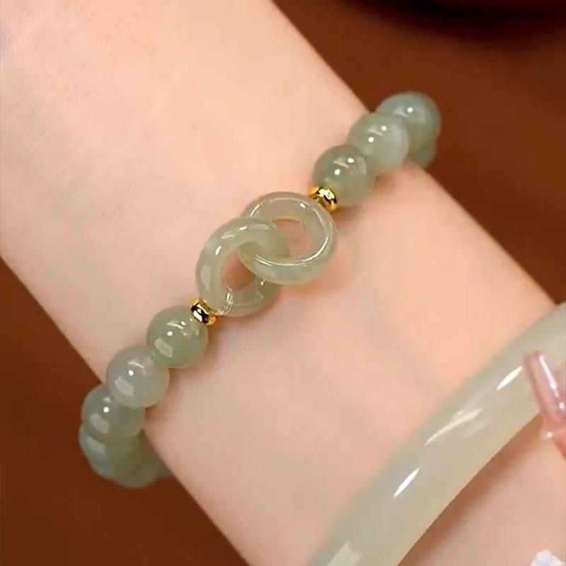 网红同款环环相扣手链女ins文艺设计平安扣手串闺蜜生日礼物
