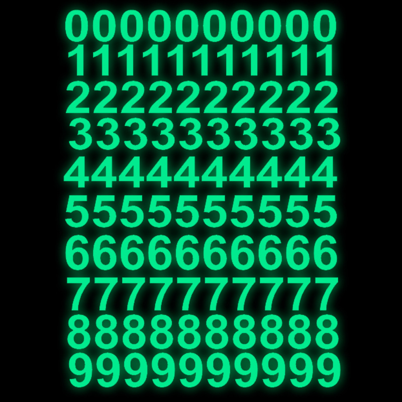 荧光数字夜光贴纸100个发光墙贴卧室儿童房装饰