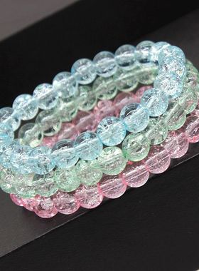 新款时尚手链女爆花MM玻璃珠手串小清新饰品礼品可做赠品