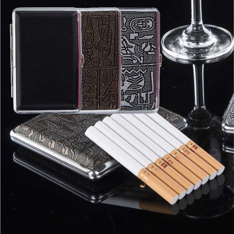 12支装 烟盒超薄轻便易携 男女士烟盒 轻奢风烟盒子皮烟盒金属盒
