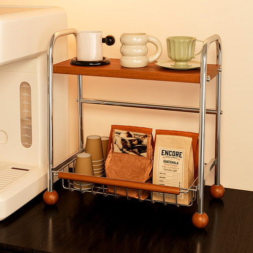 置物架厨房多功能桌面分层整理餐桌零食茶几水杯架移动台面收纳盒