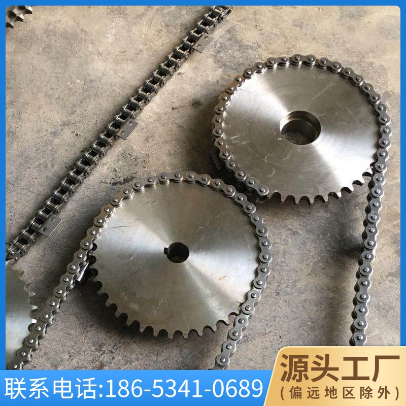 304不锈钢链轮08B10A12A耐高温单双排大节距滚子工业传动链条齿轮