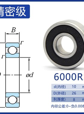 高速电机轴承6000Z 6000ZZ 6000RS 2RS R-2610ZZ 尺寸 10*26*8mm