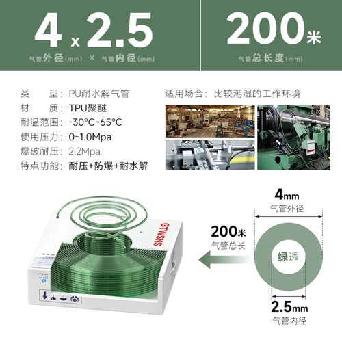GTWSNS台湾山耐斯集团耐水解气管PU管气水空压机透明管8x4x6x10