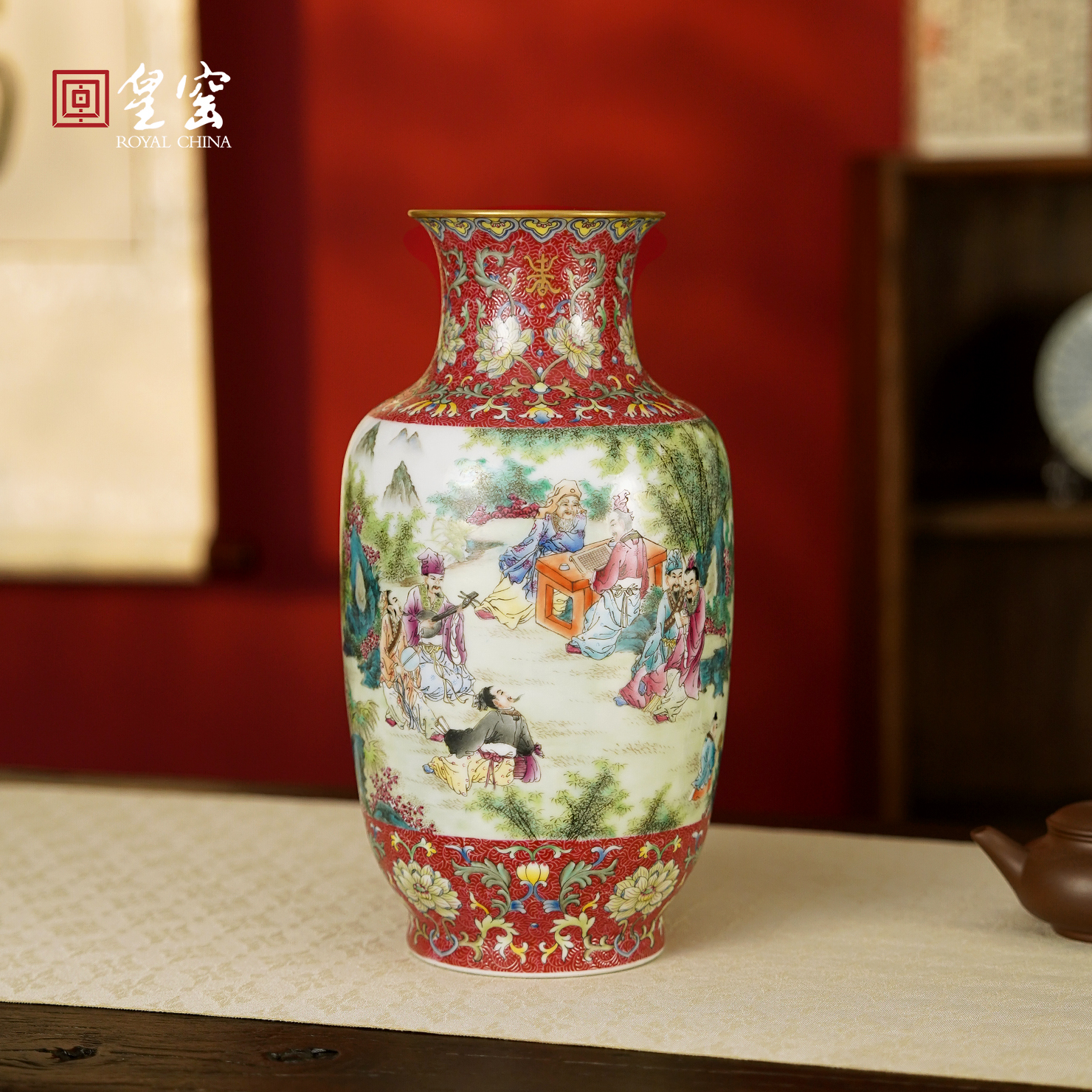 景德镇花瓶摆件中式客厅博古架