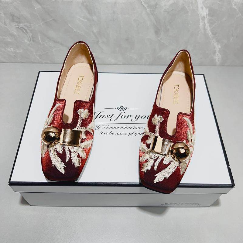 国风新中式方头单鞋女2025春新款复古平底旗袍鞋大码软底秀禾婚鞋,女鞋,浅口单鞋,淘宝优惠券,粉丝福利购,淘宝优惠卷