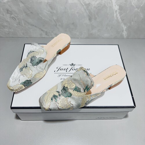 春夏季新款复古新中式半包拖女鞋