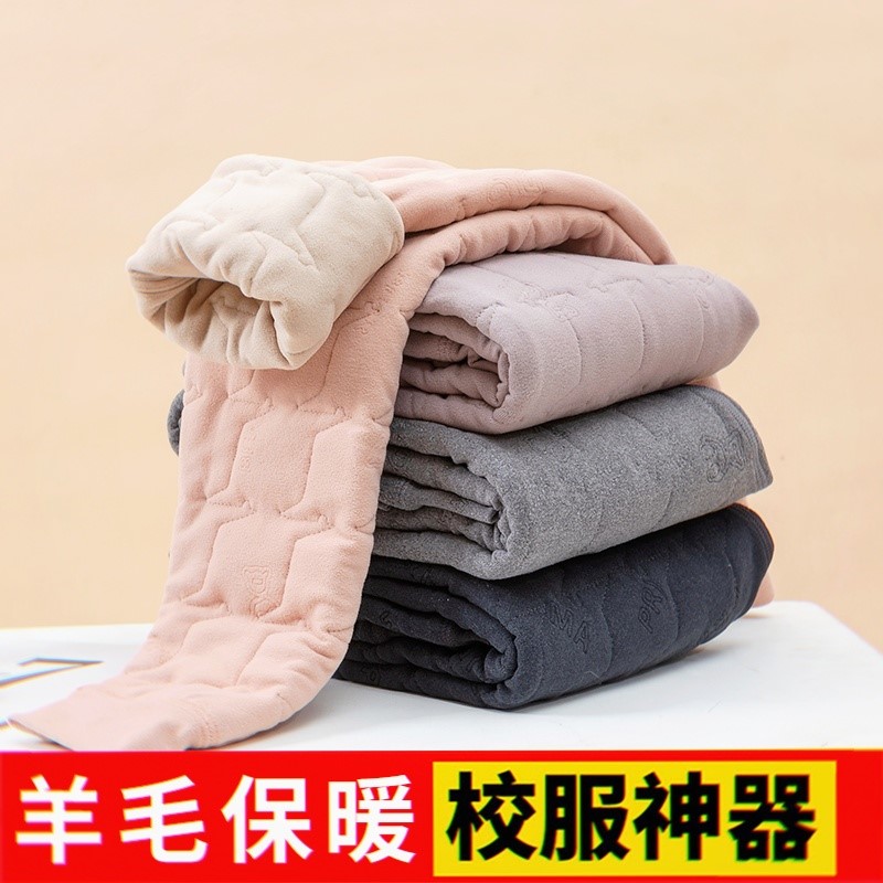 秋冬季校服神器棉裤儿童羊毛校服裤男童女童内穿秋裤加绒加厚裤子