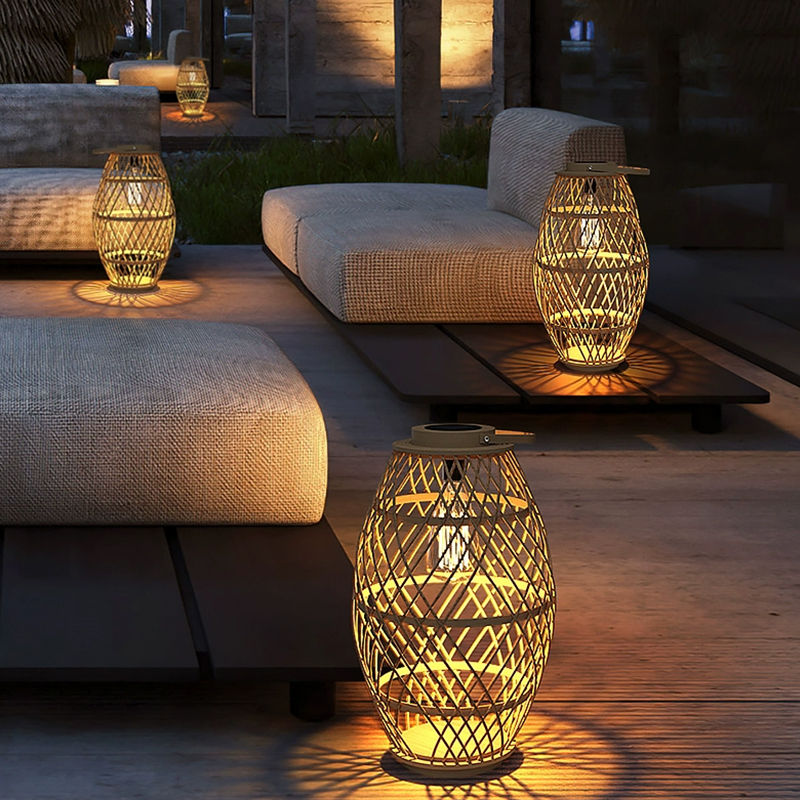 太阳能户外编织庭院灯花园草坪灯