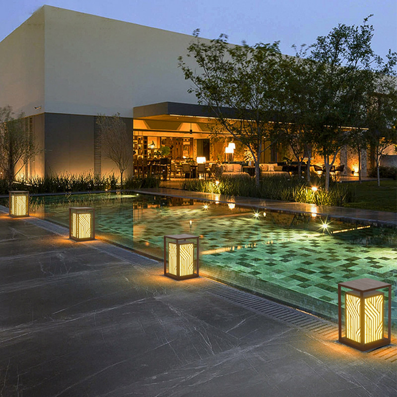 新中式庭院灯轻奢庭院景观灯仿云石室外别墅花园户外防水草坪灯